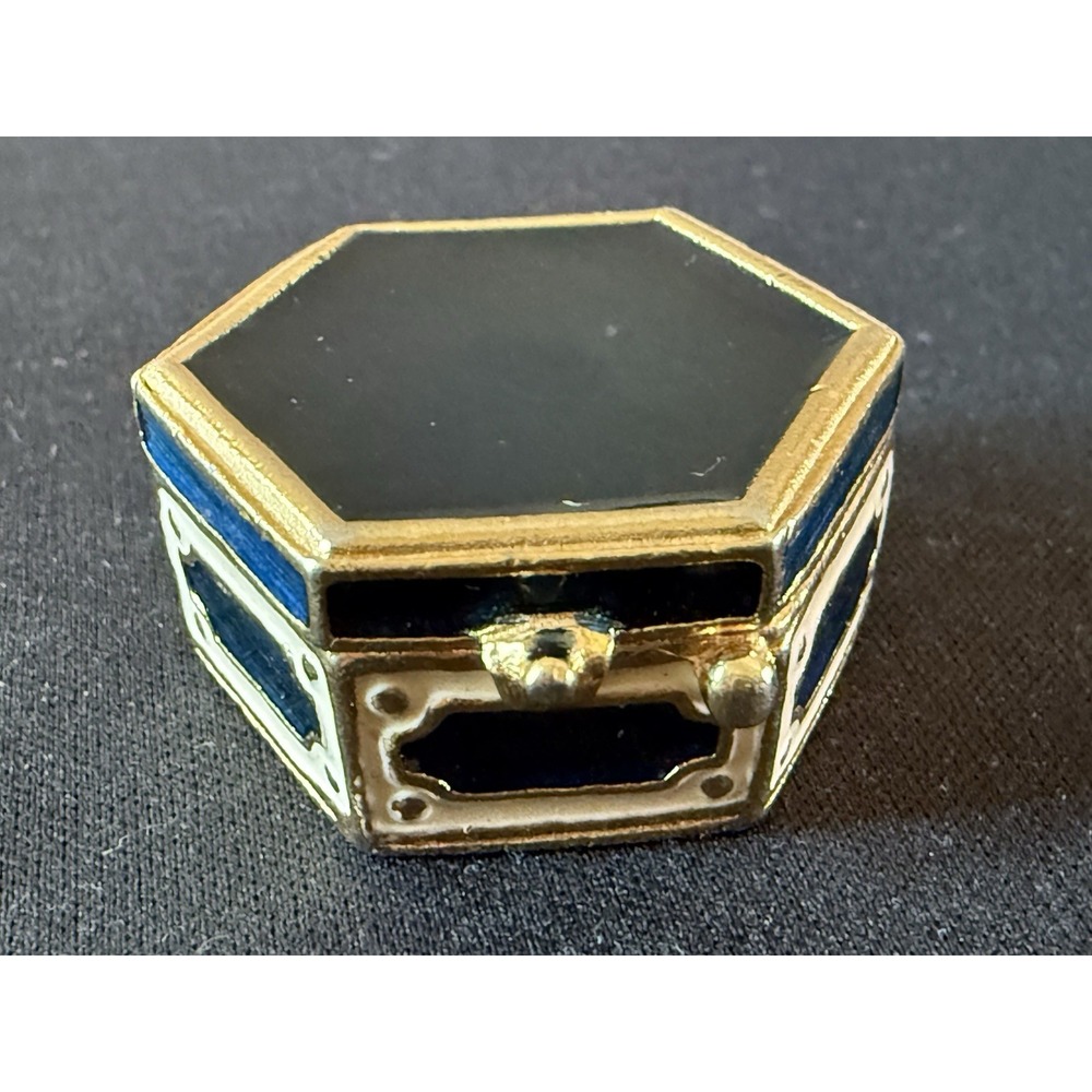 Estee Lauder Estee Super Solid Perfume Blue Enamel Hexagon Box Only